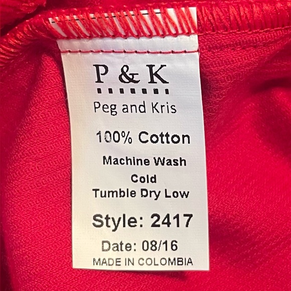 Peg & Kris Red Corduroy Girls Size 12 Dress - Picture 5 of 6